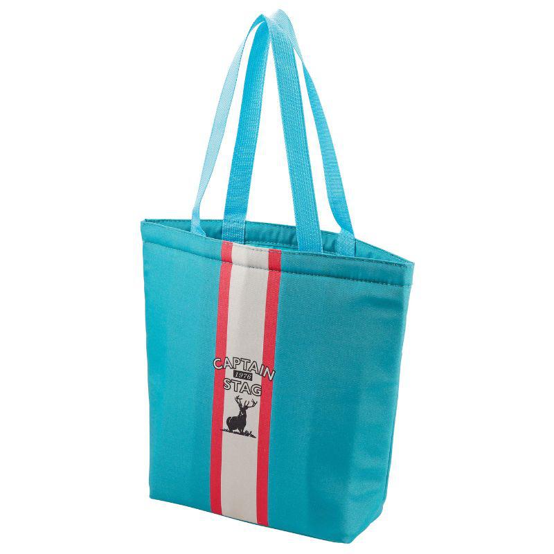キャプテンスタッグ トートクーラーバッグ6 ターコイズ/レーシングストライプ UE−0676