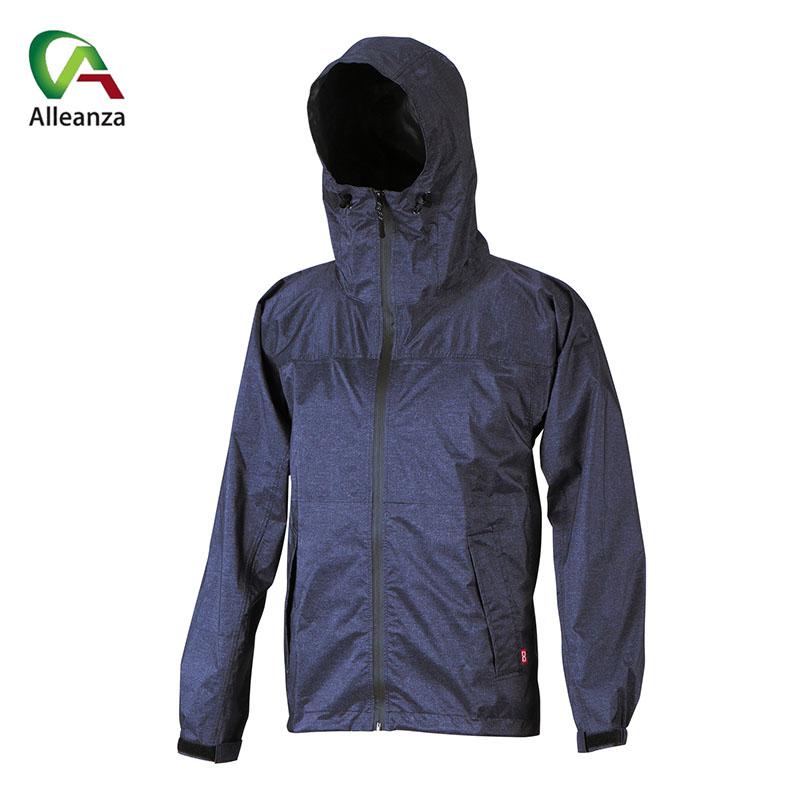 ストレッチレインジャケット AL-7002 メランジネイビー L 作業服 レインウェア アウトドア 通勤 通学 雨具 カジメイク アレンザ AL-7002 バローオリジナル