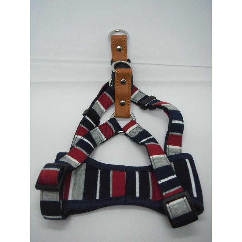 リードッグ 犬 胴輪 PBKS-M-NV パステルボーダーカンタンソフトハーネス M‐ネイビー