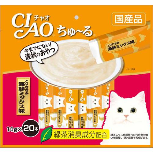 いなばペット CIAO ちゅ?る とりささみ 海鮮ミックス味 14g×20本入り SC-128 ネコ おやつ 猫 ねこのサムネイル