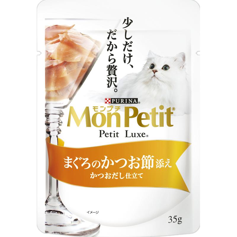 ネスレ モンプチ プチリュクスパウチ まぐろのかつお節添え かつおだし仕立て35g