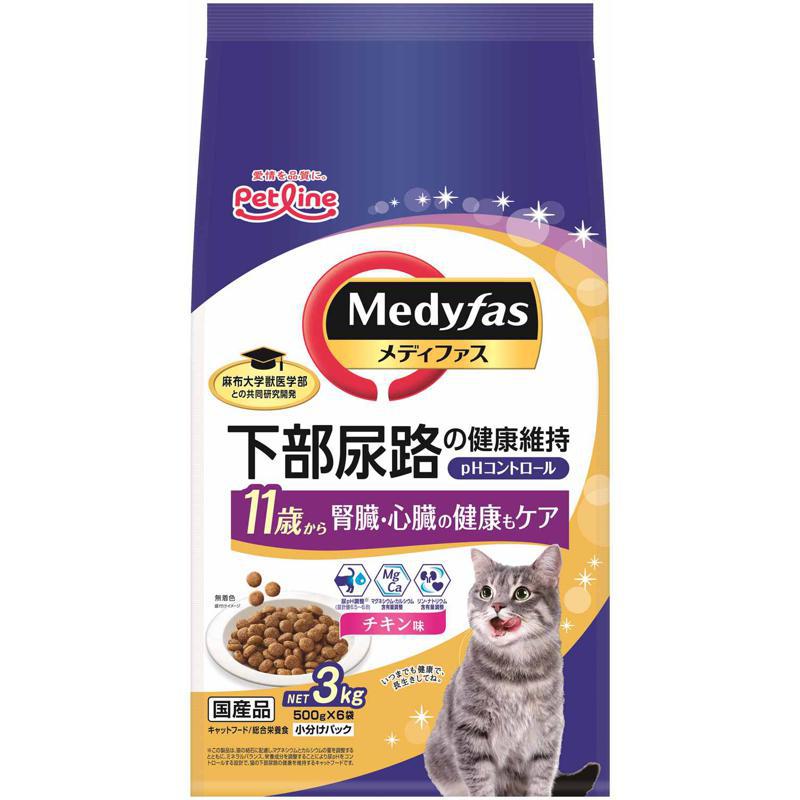 ペットライン 猫 ドライ MFD-52メディファス11歳からチキン味 3kg