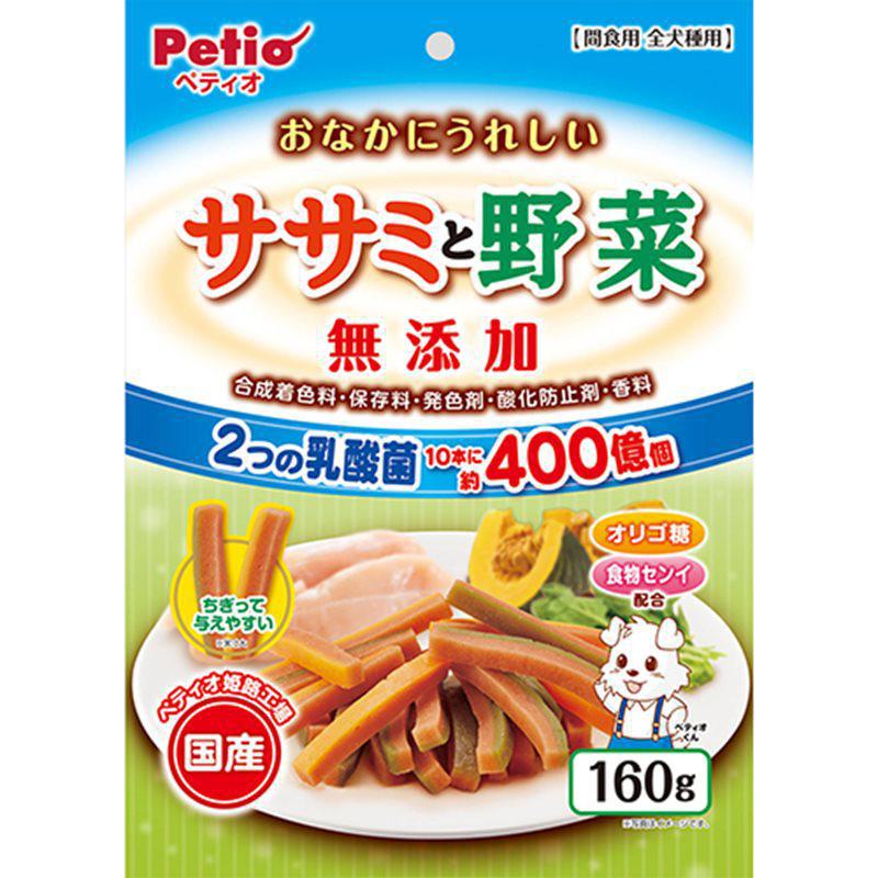 ペティオ おなかにうれしい無添加ササミと野菜 犬 スナック 全ステージ 160g