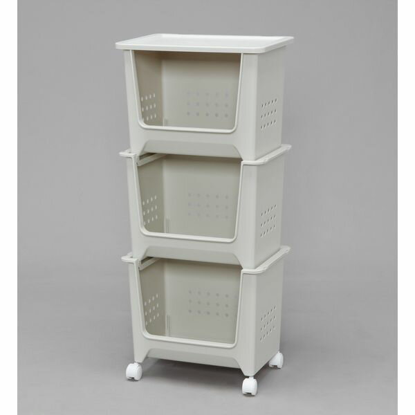 アイリスオーヤマ スタックバスケット オフホワイト SB?003