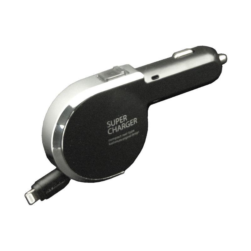 カシムラ DC充電器 リール 2．4A LN BK KL34