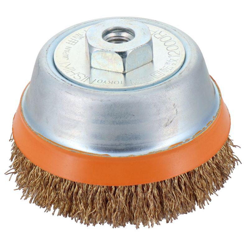建工快速 カップブラシ 鋼線メッキ スカート付 75mm KCB-75KS