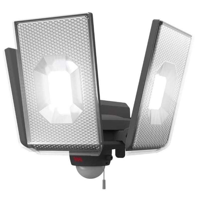 【即納在庫品】 センサーライト 12.5W×3灯スライド型 LEDセンサーライト コンセント式 屋外 防水 人感センサー 調光・調色機能 常夜灯 投光器 フラッシュ発光 高輝度3750ルーメン LED-AC3050 ムサシ MUSASHI