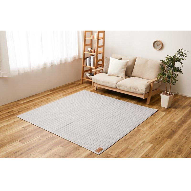 ベーシックラグ 190×190 グレー スウェットキルト 240638021