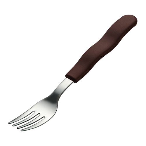 ・太めで波型デザインのハンドルは、手にフィットしやすく、食器の縁にかかり、滑り落ちにくいデザイン。・波型デザインのハンドルが使いやすいUDカトラリー。●サイズ/長さ18.3cm、先端部：2.6×1.6cm●重さ/約32g●材質/ハンドル：PP樹脂、ヘッド部：18-0ステンレス●耐熱温度/120℃●生産国/日本●食洗機可●乾燥機可●煮沸消毒不可●酸素系漂白可●塩素系漂白不可