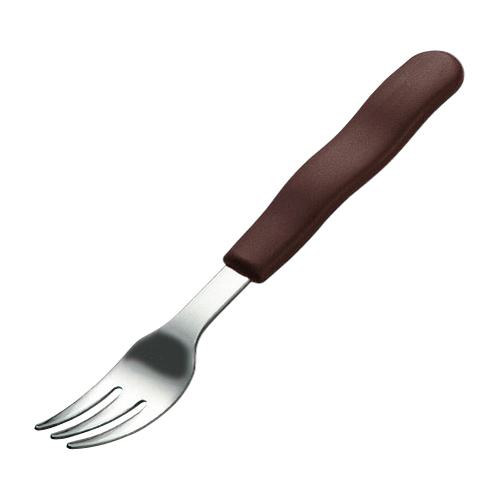 ・太めで波型デザインのハンドルは、手にフィットしやすく、食器の縁にかかり、滑り落ちにくいデザイン。・波型デザインのハンドルが使いやすいUDカトラリー。●サイズ/長さ14.2cm、先端部：1.9×1.2cm●重さ/約17g●材質/ハンドル：PP樹脂、ヘッド部：18-0ステンレス●耐熱温度/120℃●生産国/日本●食洗機可●乾燥機可●煮沸消毒不可●酸素系漂白可●塩素系漂白不可