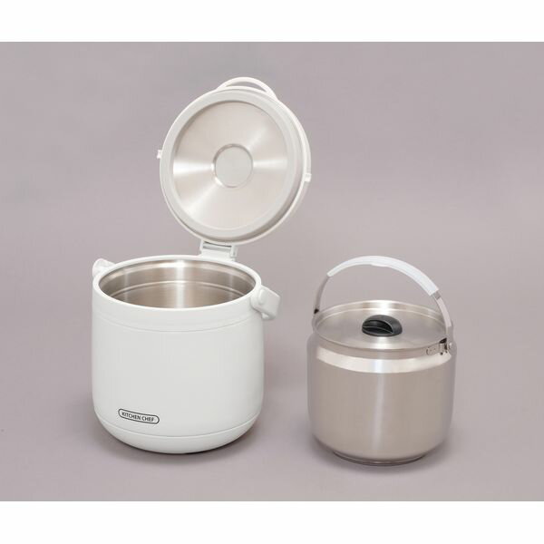 アイリスオーヤマ ダブル真空保温調理鍋 おまかせさん ホワイト RWP-N45