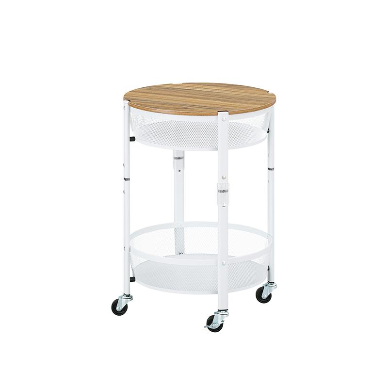 アイリスオーヤマ マルチワゴン 丸型2段 ホワイト MUW-R2