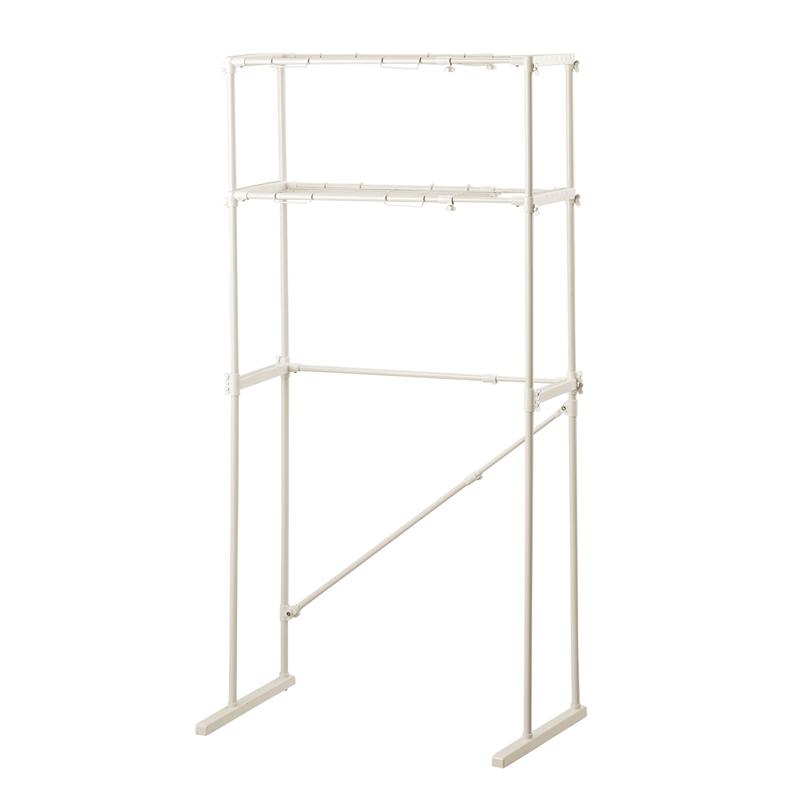 ベストコ 防水パン伸縮洗濯機ラック ライトグレー NY- 293