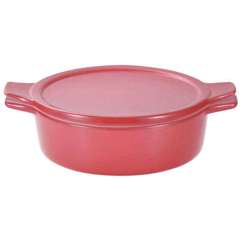 パール金属 おまかせ! オーブン・レンジ鍋 15cm浅型 レッド L-1983