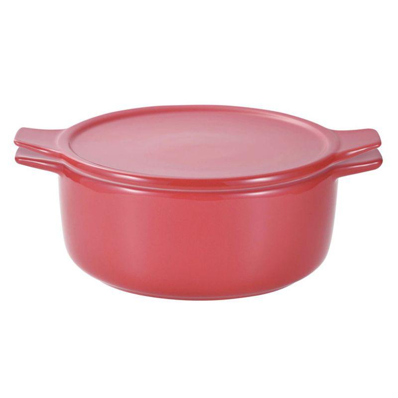 パール金属 おまかせ! オーブン・レンジ鍋 18cm深型 レッド L-1986