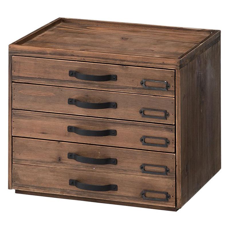 レターケース 書類ケース A4 収納 書類整理 卓上 小物入れ完成品 W35×D28×H29 ブラウン ドキュメントチェスト 5D CCR-106 東谷 azumaya