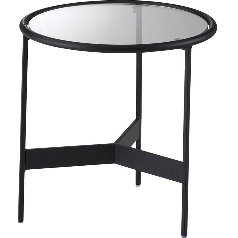 東谷 ラウンドガラステーブルS ブラック HIT-240