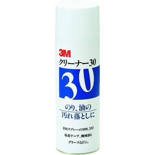 《メーカー》スリーエム　ジャパン（株）テープ・接着剤製品事業部《品番》CLEANER30《特長》●レンジフード・換気扇回り・床・壁・什器などや、ボイラールーム・機械室にも使用できます。●天然柑橘油系主成分の強力な浸透・洗浄力で、落書きや、テープ、POPなどののり残り、こびりついたガム、また頑固な油汚れなどを落とします。《用途》●のり、油の汚れ落とし。《仕様》●色:透明●容量(ml):330《仕様2》●強力エアゾールタイプ●PH:10.4●容器:スプレー《原産国（名称）》日本《材質／仕上》●主成分:リモネン《セット内容／付属品》《注意》●この商品は、一般消費者様向けの製品ではない為、表示や取扱説明書等が一般消費者様向けに表記・同梱されておりません。《JANコード》4901690017445《本体質量》355.0g3M　クリーナー30　330ml〔品番：CLEANER30〕[注番:0002054][本体質量：355.0g]《包装時基本サイズ：200.00×60.00×60.00》〔包装時質量：354.0g〕分類》化学製品》化学製品》はがし剤☆納期情報：取寄管理コード(006) メーカー直送品 (欠品の場合有り)