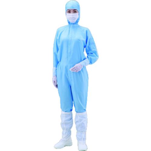 ■AS 無塵衣AS197C フード付 青 LL〔品番:1786504〕【1014700:0】[送料別途見積り][掲外取寄][店頭受取不可]