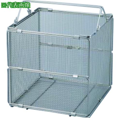 ■AS ステンレス折畳洗浄カゴFDWB-415〔品番:281102〕【1015303:0】[送料別途見積り][掲外取寄][店頭受取不可]