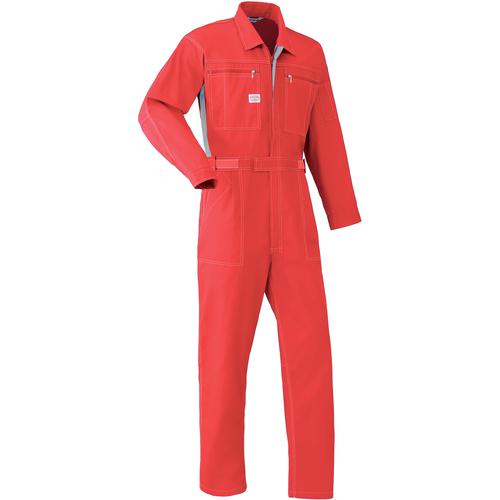 《メーカー》山田辰（株）《品番》5900-005-5L《特長》●立体裁断「ムービングカット」を背面肩部と脚部に入れることで腕と脚の動きに対しておこる引きつりを軽減しています。●脇、背中ヨーク部メッシュ入です。《用途》●自動車整備などに。●作業全般、他。《仕様》●色:レッド●サイズ:5L●身長(cm):187〜192●肩幅(cm):58●胸囲(cm):138●ウエスト(cm):118●股下(cm):84●袖丈(cm):65●適合身長(cm):187〜192《仕様2》●クラボウムービンカットR採用《原産国（名称）》ベトナム《材質／仕上》●ポリエステル35%、綿65%《セット内容／付属品》《注意》●質量は「LL」の参考値です。《JANコード》4582103916106《本体質量》650.0g※こちらの商品は送料無料対象外です。※「送料無料」と表示されても別途送料が必要となりますのでご注意ください。AUTO−BI　SS（春夏）モデル　長袖つなぎ服5900−005レッド−5L〔品番：5900-005-5L〕[注番:1024672][本体質量：650.0g]《包装時基本サイズ：420.00×320.00×40.00》〔包装時質量：650.0g〕分類》保護具》作業服》つなぎ服☆納期情報：取寄管理コード(005) メーカー直送品 (欠品の場合有り)