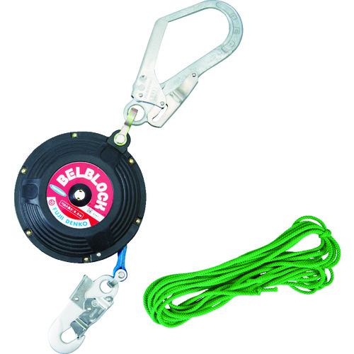 ■TSUYORON ベルト巻取式墜落防止器具 ベルブロック ショックアブソーバなし ベルト幅18mm×長さ8m 上部..