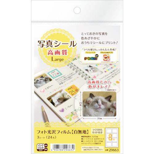 ■3M 写真シール高画質Large《5袋入》〔品番:29663〕【1048359×5:0】[送料別途見積り][掲外取寄][店頭受..