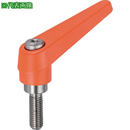 ■HALDER 位置調整付クランピングレバー オネジ付 オレンジ〔品番:24390.0481〕【1063348:0】[送料別途見積り][掲外取寄][店頭受取不可]