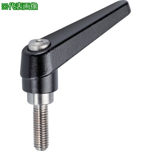 ■HALDER 位置調整付クランピングレバー オネジ付 黒〔品番:24390.0084〕【1063422:0】[送料別途見積り][掲外取寄][店頭受取不可]