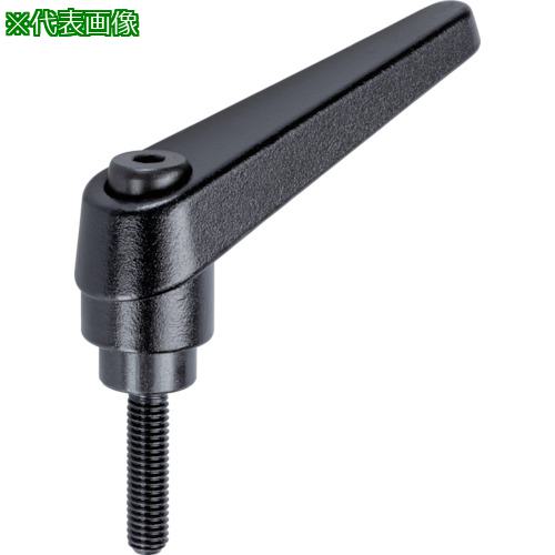 ■HALDER 位置調整付クランピングレバー オネジ付 黒〔品番:24400.0284〕【1069660:0】[送料別途見積り][掲外取寄][店頭受取不可]