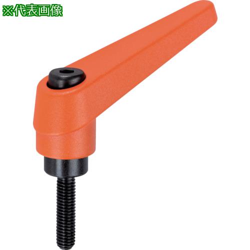 ■HALDER 位置調整付クランピングレバー オネジ付 オレンジ〔品番:24400.0081〕【1069755:0】[送料別途見積り][掲外取寄][店頭受取不可]