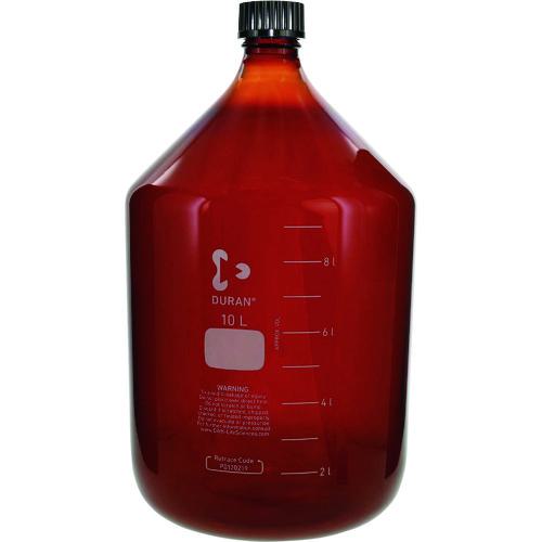 ■SIBATA 耐熱ねじ口びん 茶褐色 黒キャップ付 10000mL〔品番:017210100002〕【1073372:0】[送料別途見積り][掲外取寄][店頭受取不可]