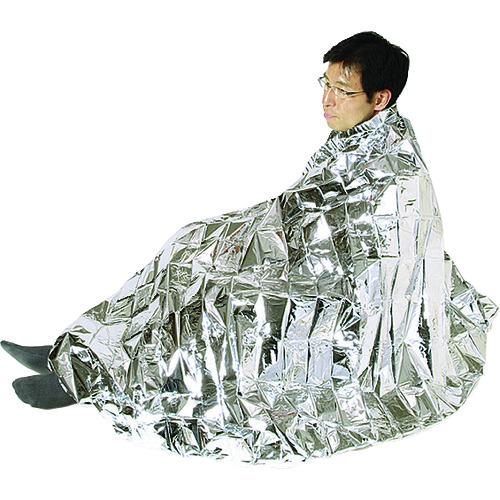 ■緑十字 防災用品 エマージェンシーブランケット 2200×1400mm アルミ蒸着PET〔品番:380037〕【1078017:0】[店頭受取不可]