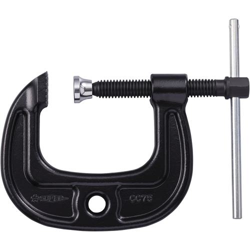 ■スーパー シャコ万力(C型)強力ワイドタイプ 75mm カチオン電着塗装〔品番:CC75〕【1085514:0】[店頭受..