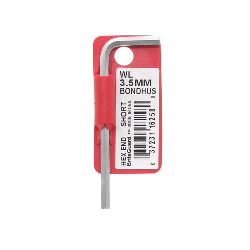 ■BONDHUS 六角L-レンチ ショート 3.5mm〔品番:WL3.5MM〕【1115205:0】[送料別途見積り][店頭受取不可]