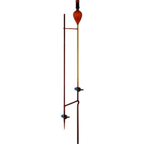 ■SIBATA ミクロビュレット スーパーグレード ガラスコック付 本体のみ 茶褐色 1mL〔品番:0227601〕【1119901:0】[送料別途見積り][掲外取寄][店頭受取不可] その1