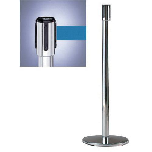 ■ユニット リールベルトポスト(テンサバリアー)銀 Φ343×H960 本体/銀・ベルト/L青〔品番:8707007〕【1139922:0】[送料別途見積り][掲外取寄][店頭受取不可]