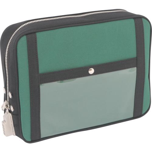 ■SANEI 帆布メール用ポーチ(L)SED-1錠付 モスグリーン〔品番:PLSED07〕【1141907:0】[店頭受取不可]