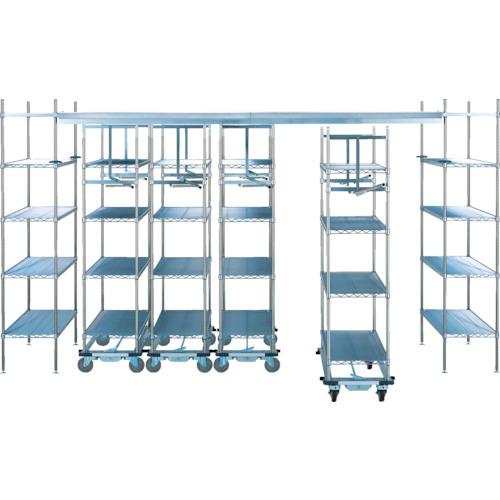 ■エレクター トップトラックモービルユニット＜スーパーシリーズ・ワイヤーシェルフ＞間口4010mm×奥行1220mm×高さ2200mm 棚板MS1220移動ユニット数4〔品番:TT40SEMS122M4D4〕【1143078:0】[送料別途見積り][法人・事業所限定][直送][店頭受取不可]