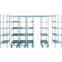 ■ERECTA トップトラック<スーパーシリーズ・ステンレスワイヤーシェルフ>間口4010mm×奥行1220mm×高さ2200mm 棚板SMS1220移動ユニッ...