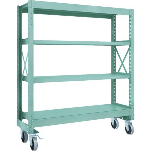 ■TRUSCO R3型ボルト式中量棚W1500XD500XH1700 4段 Φ150 ウレタンキャスター付〔品番:R35554U150〕【114..