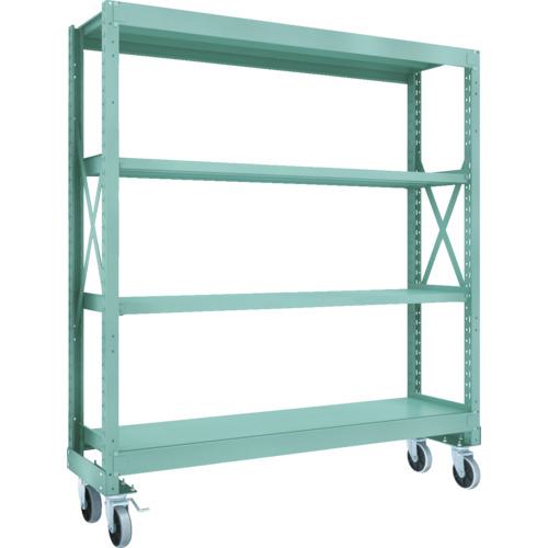 ■TRUSCO R3型ボルト式中量棚W1800XD500XH2000 4段 Φ150 ウレタンキャスター付〔品番:R36654U150〕【1144204:0】[法人・事業所限定][直送元][店頭受取不可]