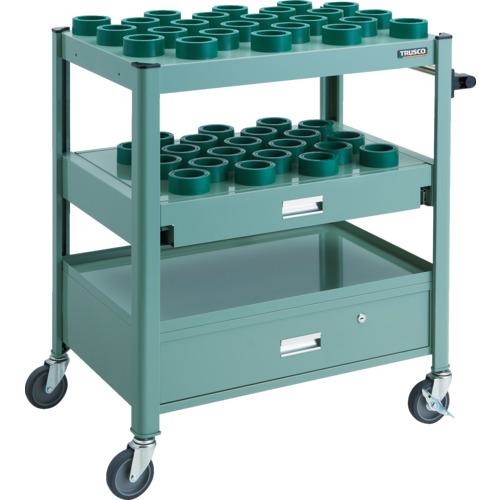 ■TRUSCO TCW型ツーリングワゴン HSK63A BT40 NT40 45個スライド棚引出し付 GN色〔品番:TCWTE02DCGN〕【1148813:0】[法人・事業所限定][直送元][店頭受取不可]