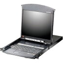 ■ATEN Over IP KVMドロワー 8ポート/19インチLCD/Cat5/デュアルスライド/ロングレール〔品番:KL1508AINJJL〕【115216...