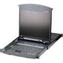 ■ATEN KVMドロワー 16ポート/17インチLCD/デュアルスライド/ロングレール〔品番:KL1516AMJJL〕【1152166:0】[法人・事業所限定...