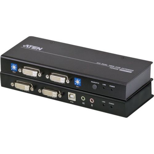■ATEN KVMエクステンダー DVI/デュアルディスプレイ対応〔品番:CE604〕【1152400:0】[法人・事業所限定][外直送元][店頭受取不可]
