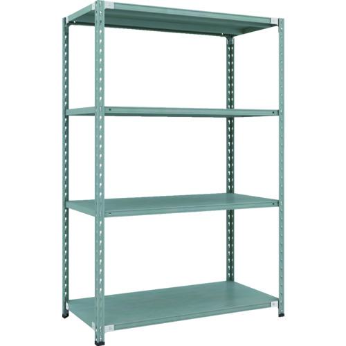■TRUSCO CB型セミボルトレス軽中量棚 1200X600XH1800 4段 グリーン〔品番:CB6464GN〕【1155176:0】[法人・事業所限定][直送元][店頭受取不可]
