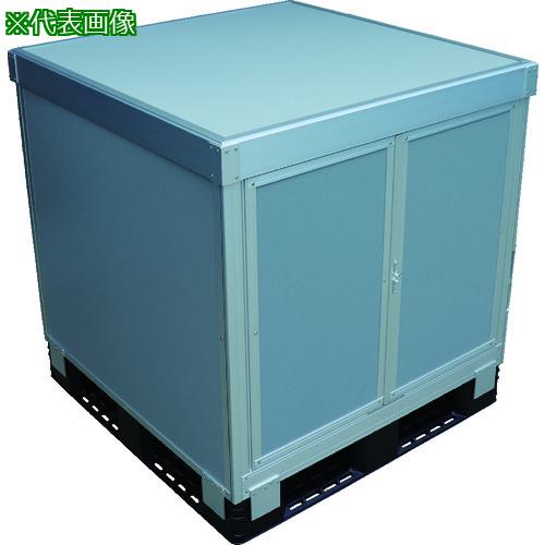 ■TRUSCO パレットボックス スタックカーゴ1面観音扉・3面パネルタイプ 1100×1100×H700〔品番:SCP3T11170〕【1161913:0】[法人・事業所限定][直送元][店頭受取不可]