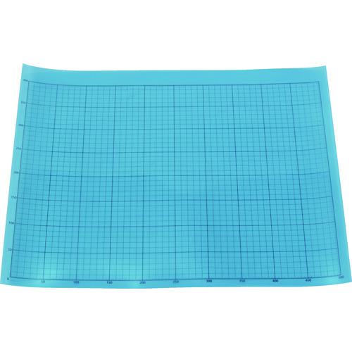 ■TRUSCO 液晶保護フィルム フッ素光沢 基材100ミクロン シリコン粘着剤50ミクロン 400X500MM 方眼印刷、R定規付〔品番:TEHF4050〕【...