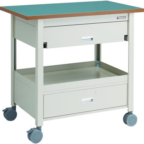 ■TRUSCO 天板付ワゴン 両面引出し上下各1段付 棚板1段 NG〔品番:VDT111NG〕【1163772:0】[法人・事業所限定][直送元][店頭受取不可]